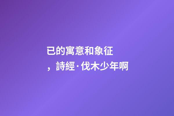 已的寓意和象征，詩經·伐木少年啊